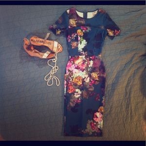 Vintage style floral pencil dress